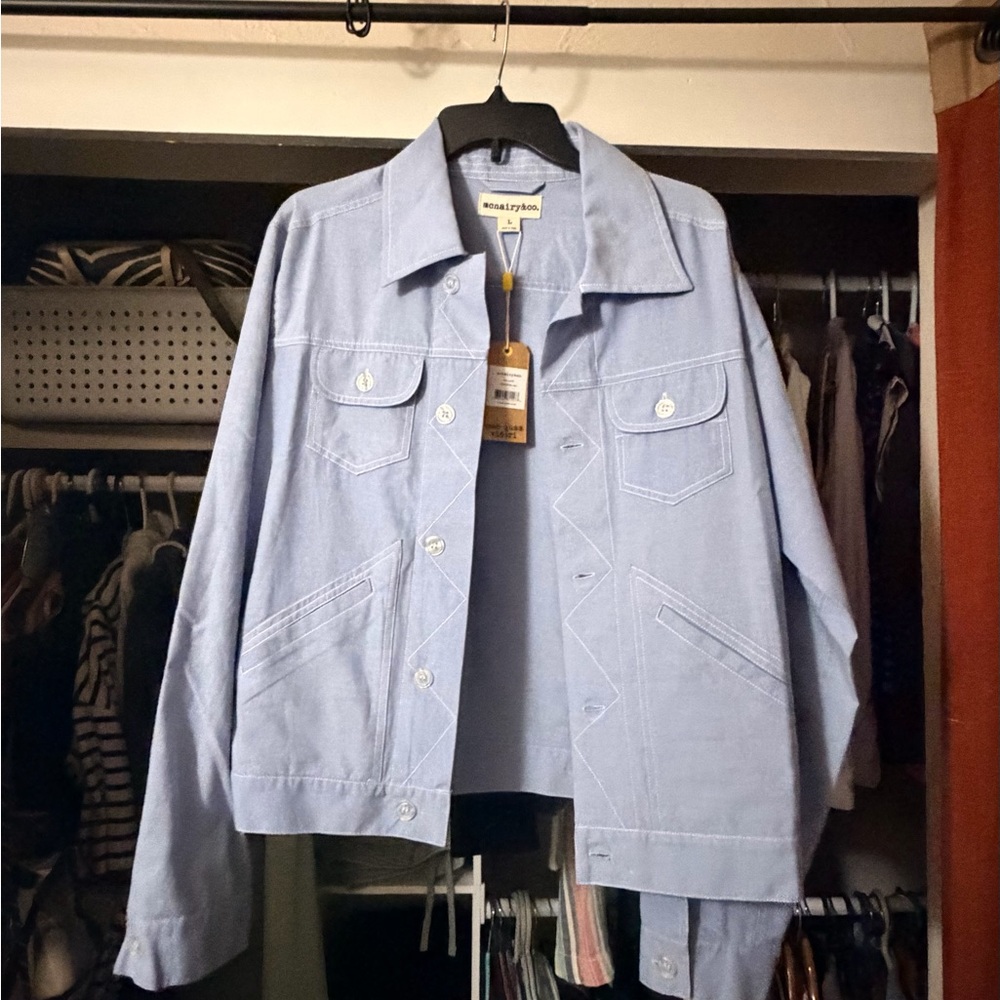 McNairy & Co Men's Light Blue Shirt Jacket - Picture 3 of 6